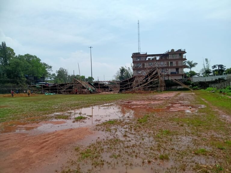 PANDAL PUT UP FOR PCI SERVICE DESTROYED