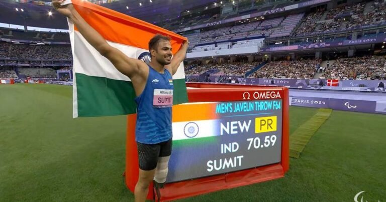 Sumit Antil Makes History as First Indian Man to Defend Paralympic Title, Secures Gold with Record Javelin Throw at Paris 2024