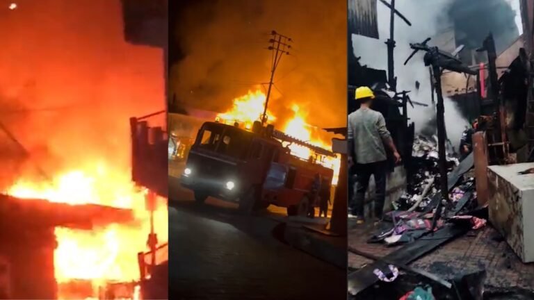 Massive Fire destroys over 17 shops at Tura Bazaar